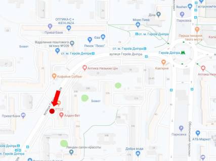 Billboard B in Kyiv, 3x6  Geroiv Dnipra st., 18a, v storonu st. Gajdaj, Polarnoi scheme