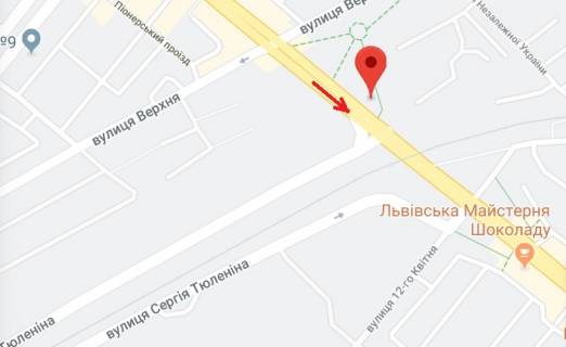 Билборд B в Запорожье, 6х3  Соборний просп. - Величара (Тюленіна) вул. схема