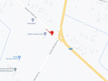 Билборд A в Жовкве Львівська вул. - Вокзальна вул., виїзд на м. Львів схема