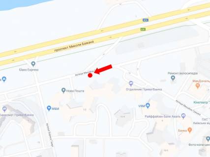 Билборд  в Киеве, 3x6  Гришка вул. - вул. Гмирі, біля McDonald's, в сторону ст.м. "Осокорки" схема