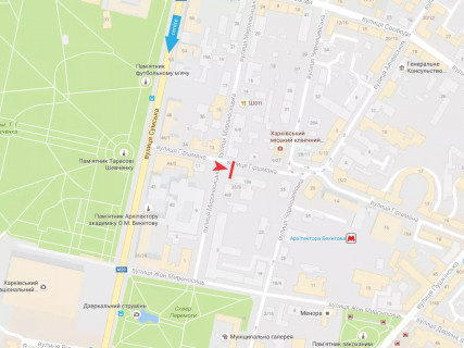 Ситилайт A в Харькове, 1.8x1.2  Гіршмана вул. - Мироносицька вул., (1) схема