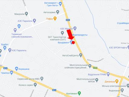 Билборд  в Мелитополе, 3x6  Фрунзе вул. / Горького вул., біля Силікатного заводу схема