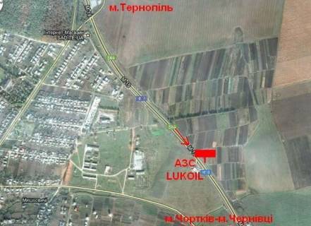 Билборд B в Траса, 3x6  Траса Тернопіль-Чернівці, (4), з міста, навпроти "Лукойлу" схема