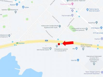 Билборд  в Киеве, 3x6  Бажана пр., 300 м. за Харківській пл., в центр схема