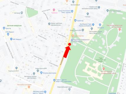 Ситилайт A в Львове, 1.8x1.2  Кульпарківська вул. 95, (зуп. "Кульпарків"), в центр схема