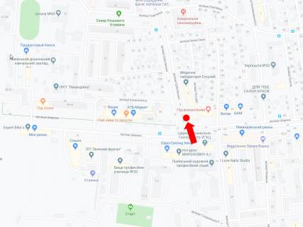 Ситилайт A в Львове, 1.8x1.2  Суботівська вул., 2 - вул. Широка (зуп. "Гніздовського"), в бік вул. Сірка схема