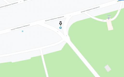 Билборд A в Днепр (Днепропетровск), 6х3  Набережна Заводська - вул.Панаса Мирного, біля парку ім.Леніна, по руху в центр схема
