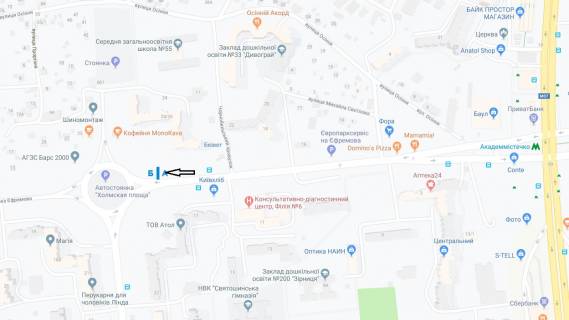 Билборд A в Киеве Єфремова вул. (колиш. Уборевича), 17, навпроти схема