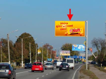 Билборд A в Песочине, 3x6  Комарова вул. - Полтавський шлях, с. Пісочин, в центр фото 1