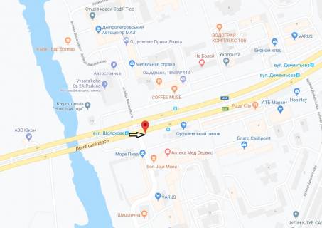 Billboard A in Dnipro (Dnipropetrovsk) Donec'ke sose - Solohova st., na svitlofori scheme