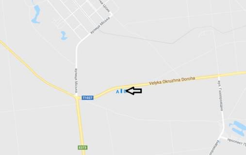 Билборд B в Киеве Велика кільцева дорога, 850 м від зупинки "КПП" ДАІ "", в сторону м. Буча схема