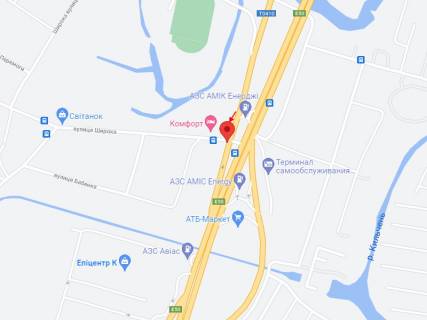 Билборд A в Траса, 3x6  Широка вул., 2, навпроти АЗС "AMIC Energy" схема