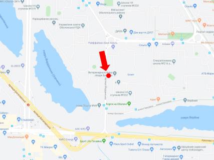 Білборд, Бігборд (Борд)   у Києві, 3x6  Йорданська вул. (колиш. Гавро вул.), 4, в бік просп. Степана Бандери (Московський) схема