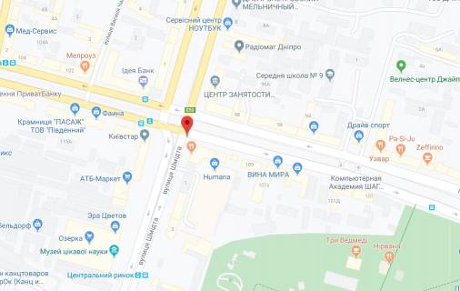 Скроллер A в Днепр (Днепропетровск), 3.14х2.32  просп. Дмитра Яворницького (Карла Маркса) - вул. Степана Бандери (Шмідта), рух у бік центру - 230212 схема