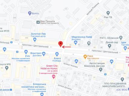 Ситилайт A в Николаеве Центральний просп. (Леніна просп.)., 32 - Рюміна вул., перший схема