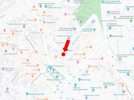 Ситилайт  в Киеве, 1.8x1.2  Костьольна вул. 6, навпроти ресторану "Pache", в сторону Майдан Незалежності схема
