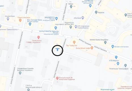 Білборд, Бігборд (Борд)  A у Харкові Чернишевська вул., 25, верхній схема