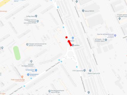 Билборд B в Киеве, 3x6  Березняківська вул., 8а, в бік просп. Соборності (Возз’єднання) схема