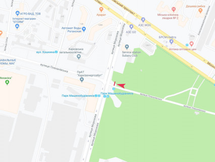 Билборд A в Харькове, 3x6  Тарасенка (кол. Плеханівська) вул. - Морозова вул., в центр схема