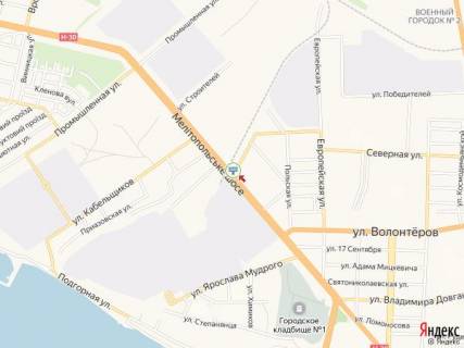 Билборд A в Бердянске Мелитопольское шоссе - Крупской ул. схема