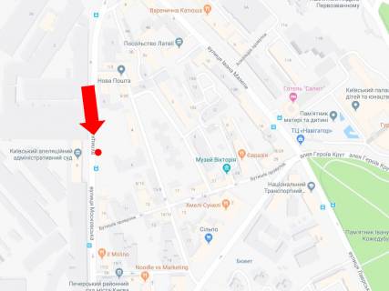 Ситилайт  в Киеве, 1.8x1.2  Князів Острозьких вул. (Московська)., 8, навпроти, в сторону Кловського узвозу схема