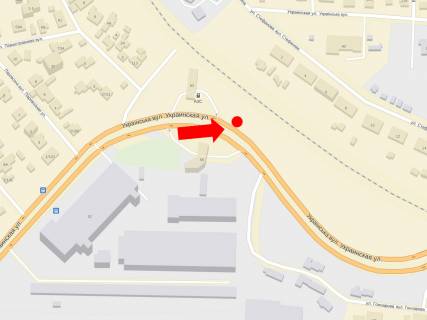 Билборд B в Запорожье, 3x6  Українська вул., 58, біля АЗС "Лукойл", в бік Моторобудівників пр. (кол. 8 Березня вул.) схема