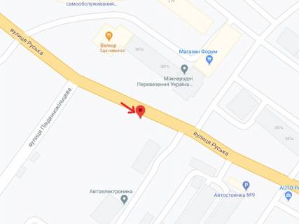Билборд A в Черновцах Русская ул., 281, выезд из города схема