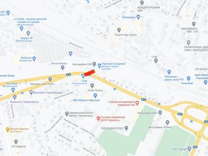 Билборд A в Хмельницком, 6х3  Львівське шосе (автостоянка біля ринку) схема