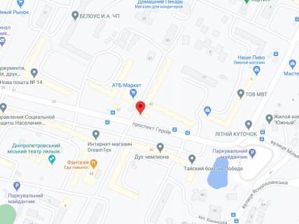 Видеоборд A в Днепр (Днепропетровск) Героїв пр., 45д, аптека "Мед Сервіс", №Дп049, прайс за ролик 10 сек 1 вихід/5 хвилин, з 8:00-22:00. Розрахунок для інших параметрів трансляції уточнюйте у менеджера. - 301331 схема