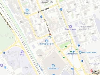 Видеоборд A в Киеве Антоновича вул. (колиш. Горького), 172 - Загородня вул. (Панаса Любченка)., прайс за трансляцію ролика 10 сек 1вихід / 90 сек, з 0:00 до 23:59 - 379496 схема