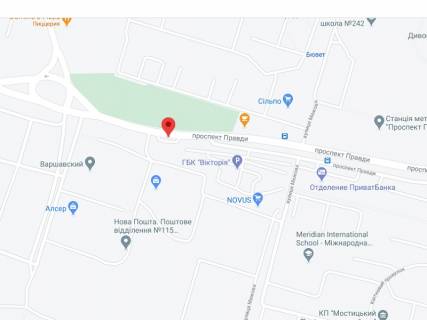 Видеоборд A в Киеве Правди пр., 43Б, аптека "Мед Сервіс", №К039, прайс за ролик 10 сек 1 вихід/5 хвилин, з 8:00-22:00. Розрахунок для інших параметрів трансляції уточнюйте у менеджера. - 301184 схема