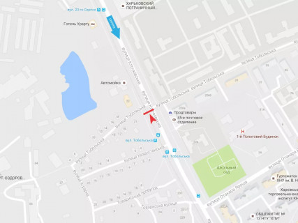 Билборд B в Харькове, 3x6  Клочківська вул. - Вартових Неба (кол. Тобольська) вул., з центру схема