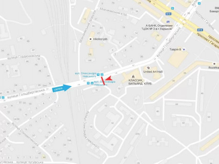 Билборд B в Харькове, 3x6  Гольдбергівська (Першої Кінної Армії) вул., 13, з центру схема