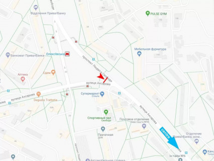 Видеоборд A в Харькове, 3x6  Свободи пр. - Ахсарова вул., "Сільпо", в центр - 667856 схема