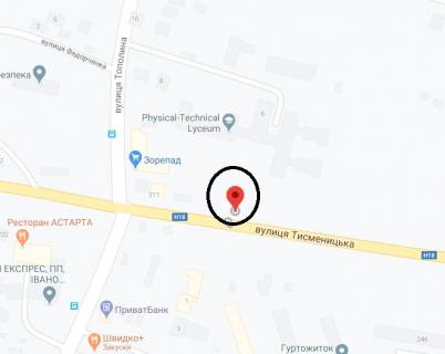 Билборд A в Ивано-Франковске Тисменицька вул. - вул. Юності, біля автостанції №3 схема