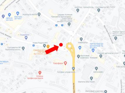 Билборд  в Тернополе, 3x6  Торговиця вул. (Живова). / Микулинецька вул., кільце схема