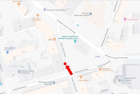 Ситилайт  в Киеве, 1.8x1.2  Тургенівська вул., 83-85 - вул. Полтавська, з центру схема