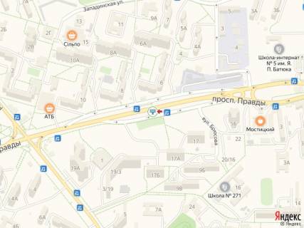 Билборд B в Киеве просп. Європейського Союзу (Правди)., 17В, в сторону Ужвій вул. схема