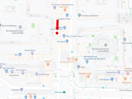 Билборд  в Киеве, 3x6  Оболонський пр., 23, ТРЦ "Dream town", в сторону ст. м. "Мінська" схема