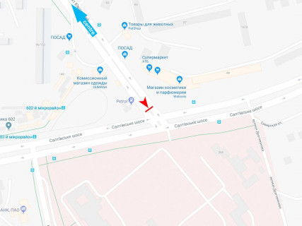 Призма B в Харькове, 3x6  просп. Ювілейний (П'ятдесятиріччя ВЛКСМ ). - Салтівське шосе, з центру - 667722 схема