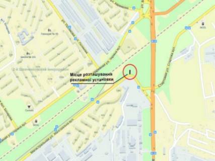 Билборд A в Запорожье Магістральна вул. - Стартова вул. схема