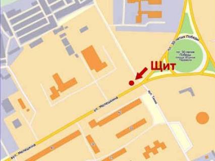 Билборд B в Кривом Роге, 3x6  Володимира Великого (кол. Мелешкіна) вул., 94 - кільце Артема схема