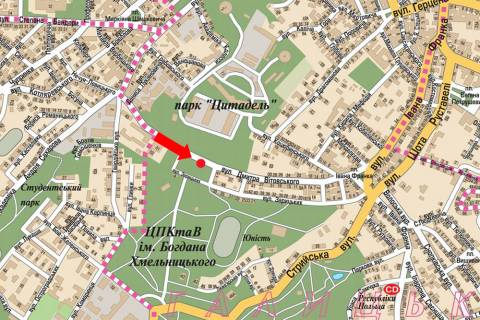 Scrolller, Scroll A in Lviv, 2.3x3.14  Vitovs'kogo st., park im. Bogdana Hmel'nic'kogo, zupinka - 470930 scheme