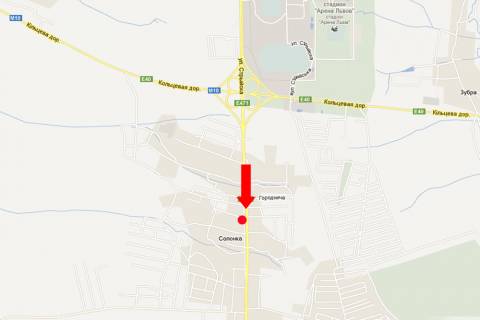 Билборд A в Солонке, 3x6  Траса Львів-Ужгород, с. Солонка, виїзд з міста схема