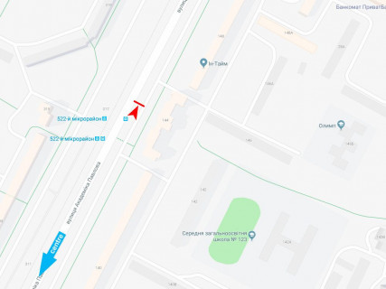 Призма A в Харькове, 3x6  Павлова вул., 144, зупинка "522 мікрорайон", з центру - 667160 схема