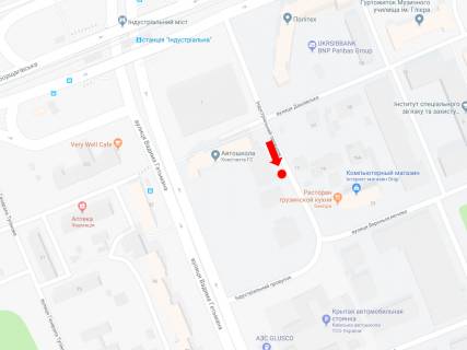 Билборд A в Киеве, 2.3x3.14  Індустріальний пров., 2, в сторону вул. Гетьмана, ст. м. "Шулявська" схема