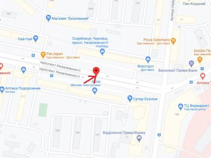 Скроллер A в Черновцах Независимости пр., 113, 9-й от ТЦ "Майдан" - 300196 схема