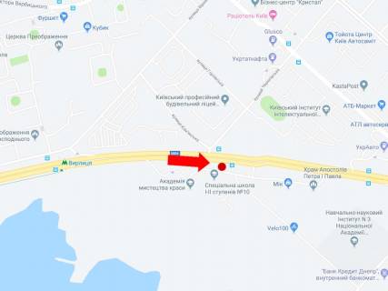 Билборд  в Киеве, 3x6  Бажана пр., 300 м. до Харківської пл., з центру схема