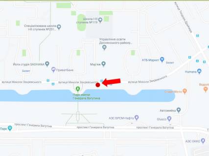 Билборд B в Киеве, 3x6  Закревського вул., 15, навпроти, в бік просп. Червоної Калини (Володимира Маяковського) схема