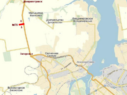 Билборд B в Траса, 3x6  Траса Дніпро-Запорожье, 4000 м до посту ДАІ схема